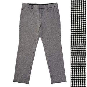Banana Republic Ankle Pants Sloan Houndstooth Career Workwear Black White 12